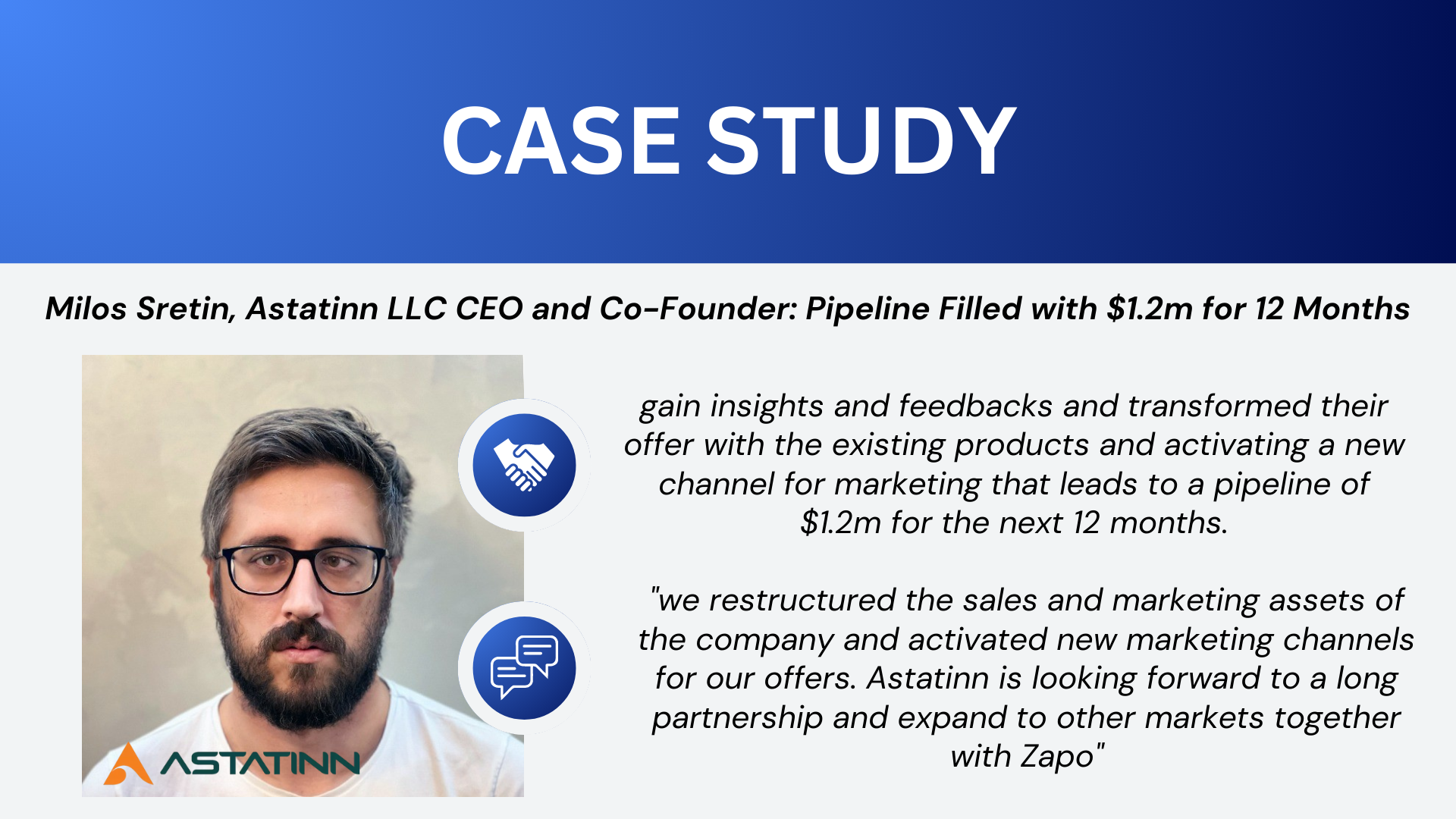 Milos Sretin testimonial about Zapo’s work